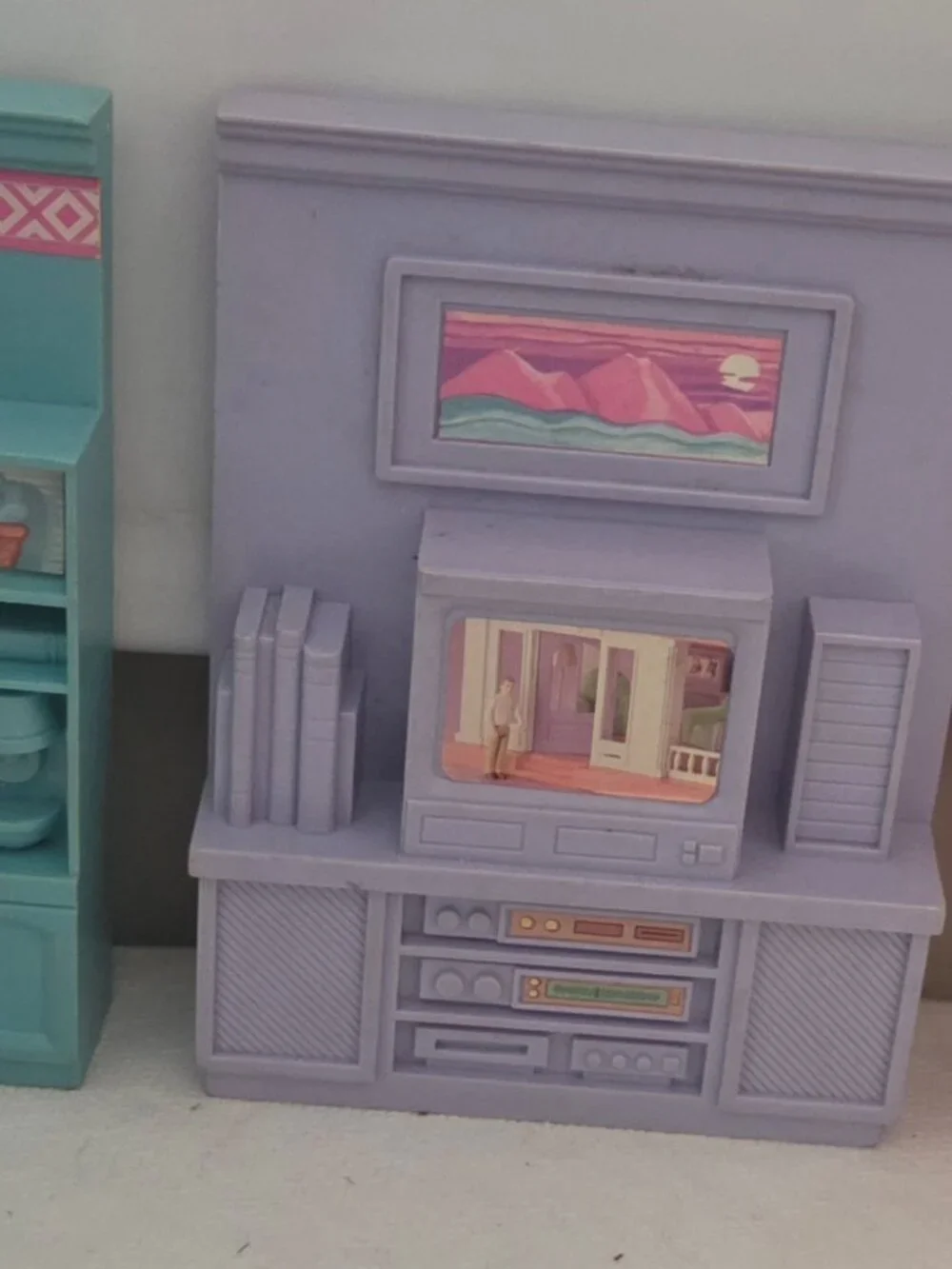 Vintage MEL APPEL APEL DOLLHOUSE FURNITURE PINK/Green/Purple